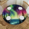 thumbnail image 1 of Nawypu  Round Fitted Tablecloth Fantasy Forest Lights Galaxy Table Cloth with Elastic Edged Waterproof Wipeable Round Table Cover for Patio Parties Outdoor Decor, 1 of 7