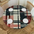 thumbnail image 1 of Nawypu  Round Fitted Tablecloth Red Black Plaid Round Table Cloth with Elastic Edged Modern Pattern Waterproof Wipeable Table Cover, 1 of 7