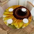 thumbnail image 1 of Nawypu  Round Table Cover, Waterproof Reusable Table Cloth Round Fitted Vinyl Tablecloth with Elastic Edged for Parties Outdoors, Sunflowers Bee Yellow Buffalo Checkered Plaids, 1 of 7