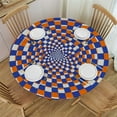 thumbnail image 1 of Nawypu  Round Table Cover, Waterproof Reusable Table Cloth Round Fitted Vinyl Tablecloth with Elastic Edged for Parties Outdoors, Fractal Pattern, 1 of 7