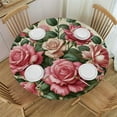 thumbnail image 1 of Nawypu  Round Tablecloth,Pink Rose on Old Grunge Indoor &amp; Outdoor Table Cover for Christmas, Thanksgiving, Event, 1 of 7