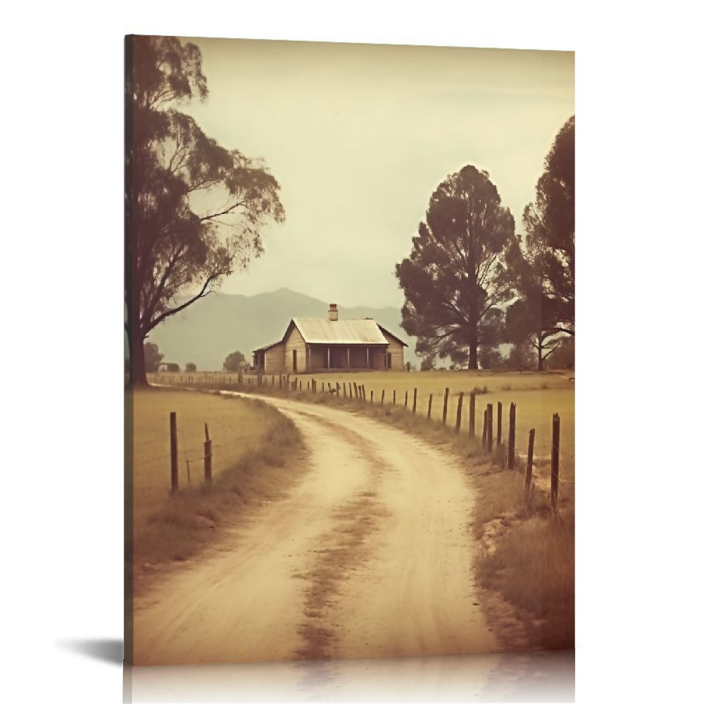 Nawypu Rustic Farmhouse Wall Art Classical French Country Landscape ...