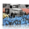thumbnail image 1 of Nawypu  Rusty Truck Canvas Wall Art Vintage Car Blue Tulip Flower Pictures Painting Country Artwork Prints Home Farmhouse Kitchen Living Room Bedroom Decor Ready to Hang, 1 of 4