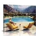 thumbnail image 1 of Nawypu SLIM AARONS Poolside Glamour | Poolside gossip wall art gallery lustre photo, Palm Springs, picture, fine art print 20x16 inch, 1 of 4