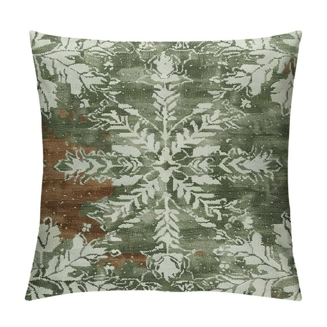 Nawypu Sage Green Boho Throw Pillow Covers 18x18 Inch Bohemian Carpet Ethnic Pillow Cases