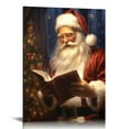 thumbnail image 1 of Nawypu Santa Canvas wall Art Santa Reading Pictures Wall Decoration posters Winter Christmas art Bedroom Living Room Office Gallery wall Decoration gifts, 1 of 4