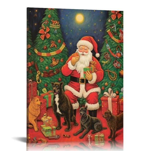 Nawypu 'Santa Pups' by Christopher Nick, Canvas Wall Art,