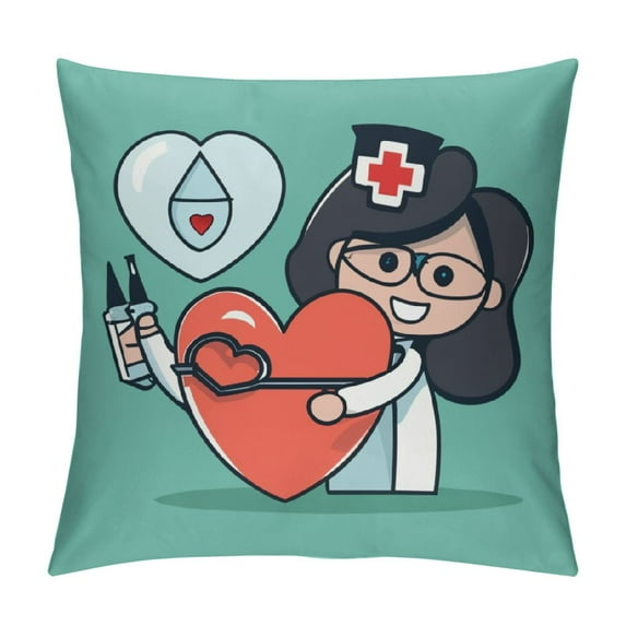 TIAOTIAOHOU School Throw Pillow Case Decorative Home Sofa Bed Couch Cushion Cover,Medical School Dorm Decor,School Medical Nursing Gift