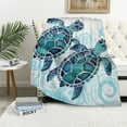 thumbnail image 1 of Nawypu  Sea Turtle Blanket Turtle Throw Blanket for Kids Girls Boys Aqua Blue Super Soft Plush Beach Turtle Sherpa Blanket for Couch Sofa Bed Turtle Gifts for Women Turtle Lovers, 1 of 6