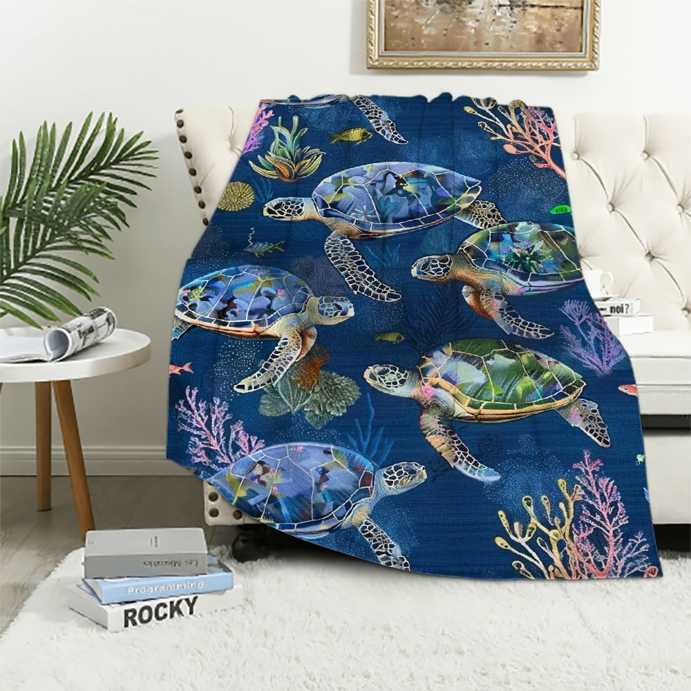 Nawypu Sea Turtle Throw Blankets Bluey Blanket Throw Ocean Themed