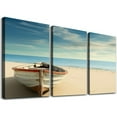 thumbnail image 1 of Nawypu  Seaview Sea Beach Canvas Prints Wall Art Large Modern  Seascape Giclee Paintings Pictures Stretched and Framed Landscape Artwork Ready to 12''x16''X3 Panels, 1 of 4