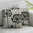 thumbnail image 1 of TIAOTIAOHOU Set of 2 Decorative Throw Pillow Covers Square Cushion Case Black Elegant Floral Design Leaf Dandelions Dandelion Garden Nature Drawing Pillow Cover for Sofa Couch Chair, 1 of 6