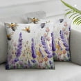 thumbnail image 1 of Nawypu Set of 2 Spring Summer Floral Throw Pillow Cover - Watercolor Lavender Field with Butterflies and Bees Design, Nature-Inspired Botanical Garden Cushion Case for Home, Sofa, Bed Decor, 1 of 6