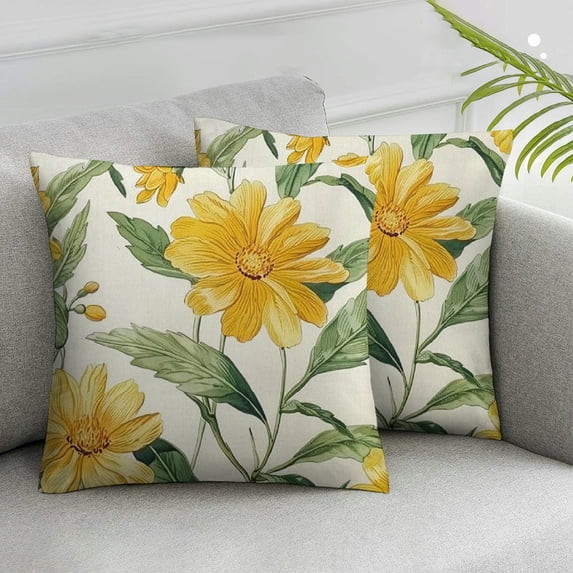 JEUXUS Set of 2 Summer Pillow Covers Home Sweet Home Hello Sunflowers Floral Throw Pillow Covers Sunflower Pillows Summer Decor Cushion Case for Home