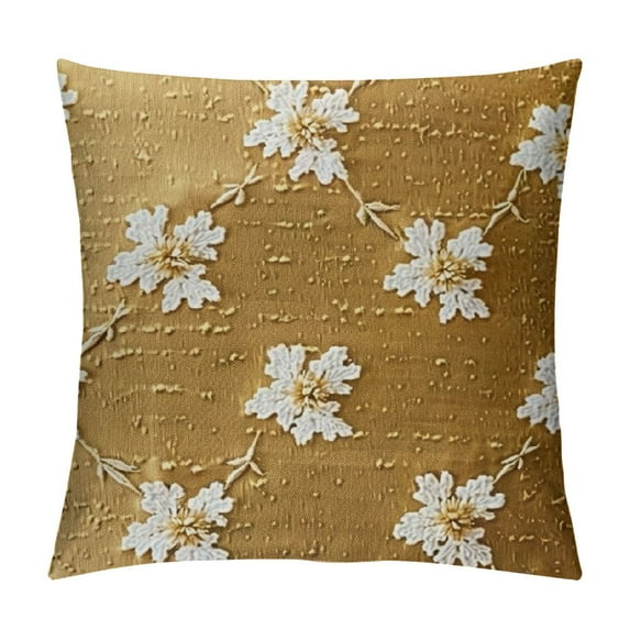 Nawypu Set of Decorative Throw Pillow Covers Rhombic Jacquard Pillowcase Soft Square Cushion Case for Fall Couch Sofa Bed Bedroom Car Living Room Yellow