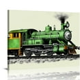 thumbnail image 1 of Nawypu Set of  Green Steam Train Nursery Vehicle Art Canvas Wall Art Framed Paintings Prints Watercolor Steam Locomotive Canvas Wall Decor for Home Boy Bedroom, 1 of 5