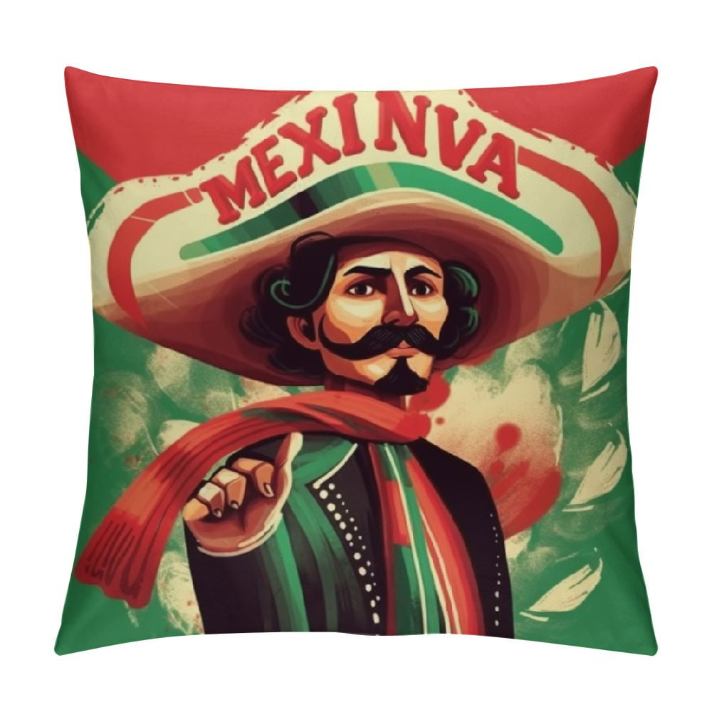 Nawypu Set of Mexican Flag Mexico Independence Day Throw Pillow Cover