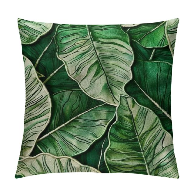 Nawypu Set of Tropical Leaves Pillow Covers Summer Decorative Palm