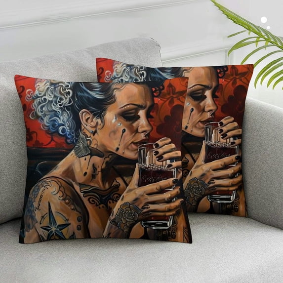 Nawypu Set of 2, Monster and Decor, Gift for Couple Horror Wedding, Anniversary, Wedding, Cushion Cover for Sofa Couch Bed