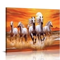 thumbnail image 1 of Nawypu Seven Lucky Running Wild Horses Wall Art Animal Posters 2 Canvas Poster Wall Art Decor Print Picture Paintings for Living Room Bedroom Decoration 20x16 inch, 1 of 4
