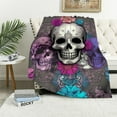 thumbnail image 1 of ONETECH Skull Blanket for Men Women Bed Blanket Soft Cozy Throw Blanket Flannel Blankets and Throws Lightweight Warmth Blanket for Halloween Kids Couch Bed Home Decor, 1 of 6