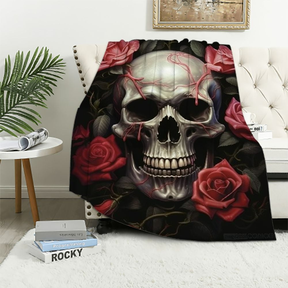 Rose Skull Blanket