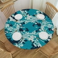 thumbnail image 1 of Nawypu Slate Blue Round Tablecloth Camouflage Theme Round Fitted Table Cover with Elastic Edges Camo Abstract Texture  Tables, 1 of 7