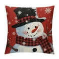 thumbnail image 1 of Nawypu  Snowman Christmas Pillow Covers Red Background White Snow Snowman Decorative Throw Pillows Farmhouse Xmas Winter Holiday Cushion Case for Sofa Couch Outdoor Decor, 1 of 5