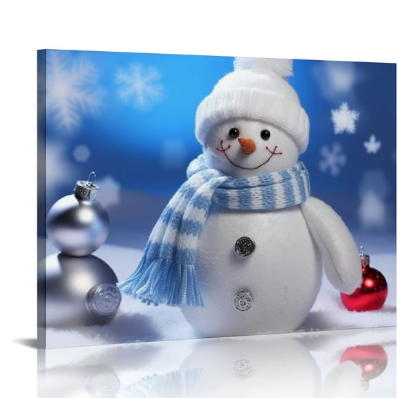 Nawypu Snowman Wall Decor Picture Print Canvas Wall Art Poster Vintage Painting Modern Aesthetic Artwork Room Decor for Bathroom