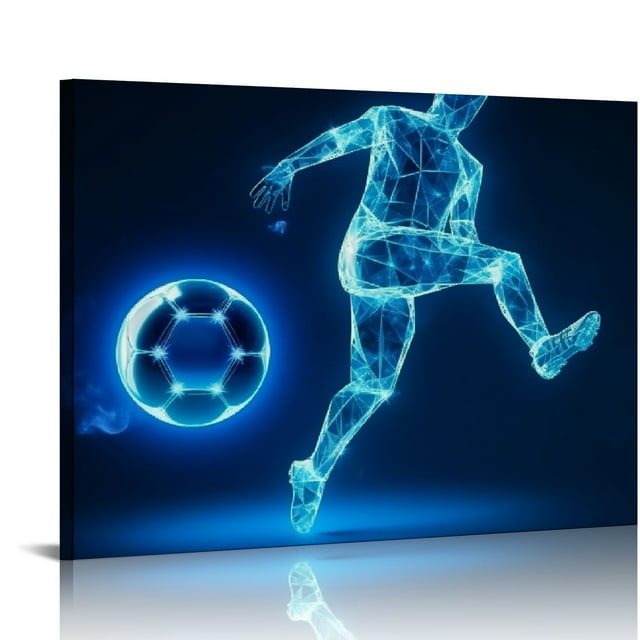 Nawypu Soccer Wall Art Prints, Soccer Posters,Soccer Room Decor For Men