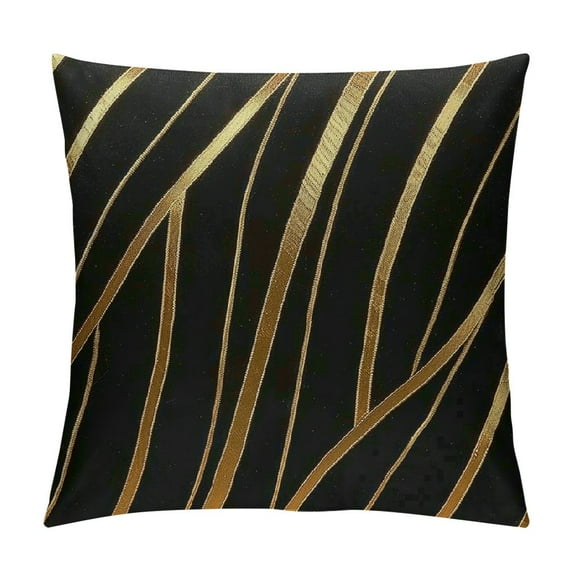 WERPE Soft Throw Pillow Covers Decorative Cushion Covers Cases for Sofa Bedroom Livingroom Car, Black and Gold