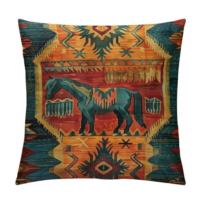 Nawypu Southwestern Style Pillow Covers Geometric Kilim Moroccan Persian Pillow Sham Japanese Asian Style Pillows Nursery Decor Modern Linen Sofa