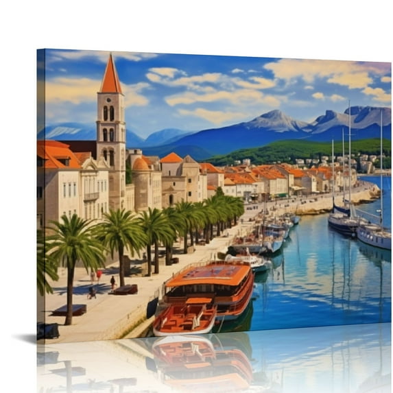 Nawypu Split Coast Pictures Wall Decor Croatia Canvas Wall Art Landscape Poster Prints For Living Room Bedroom Office