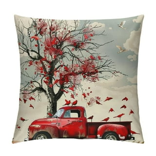 Vintage red truck pillow deals