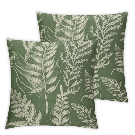 Nawypu Spring Ferns Flower Throw Pillow Covers 2pcs Holiday Cushion Case Decoration for Sofa Couch
