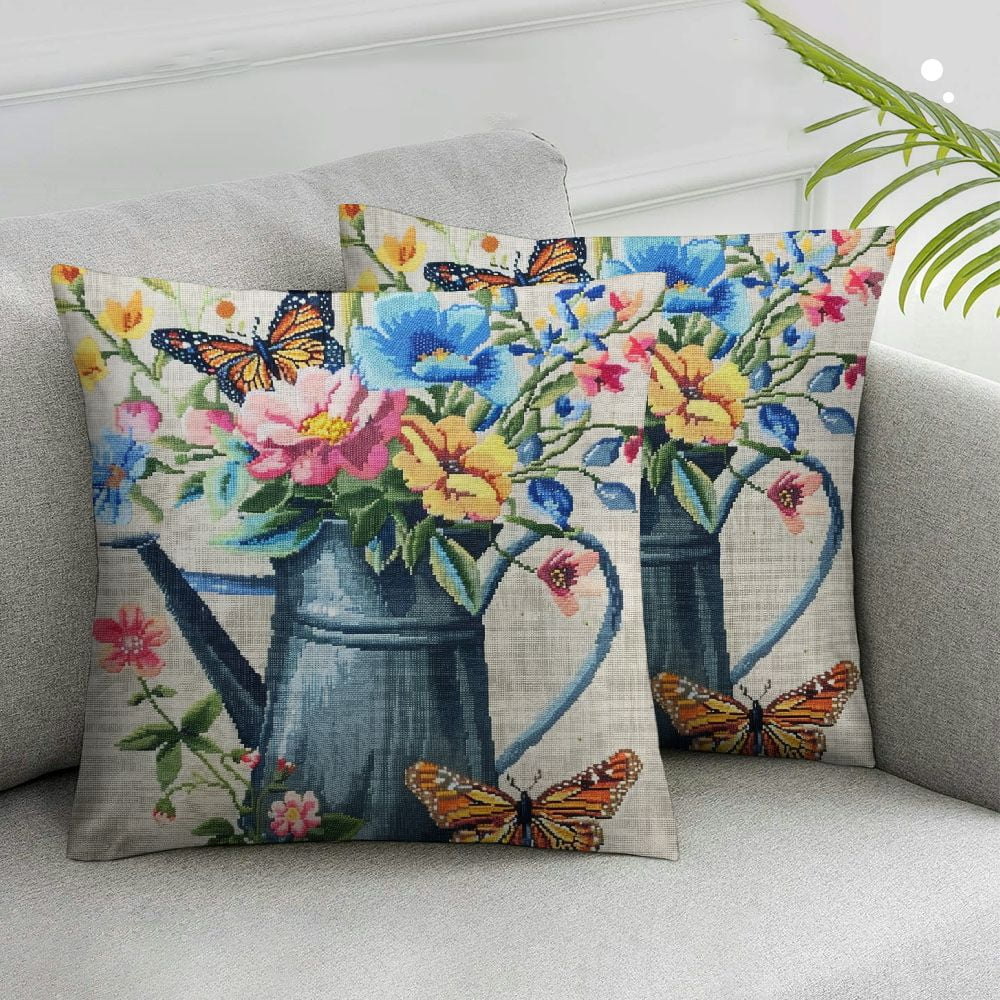 Blue Spring Bow Garden Pillow Case main image 1