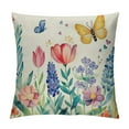 thumbnail image 1 of Nawypu  Spring Flowers Tulip Lavender Eucalyptus Butterfly Throw Pillow Cover,Spring Cushion Case for Sofa Couch, 1 of 5