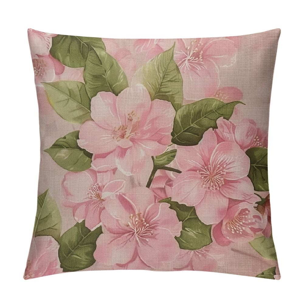 Nawypu Spring Peach Blossom Floral Pillow Covers Pink Decorations