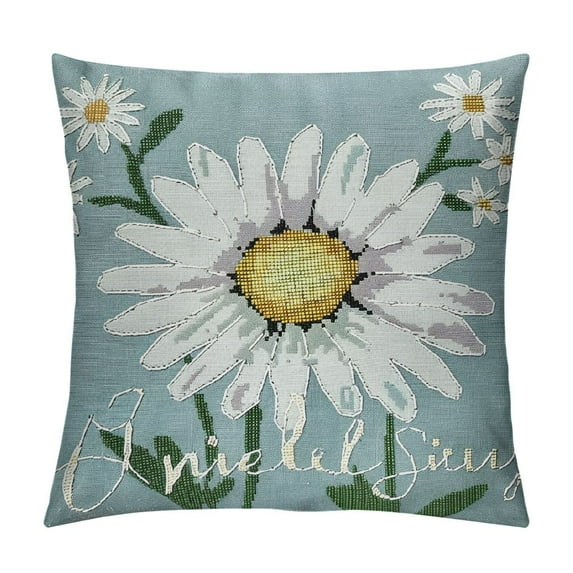 Nawypu Spring Pillow Cover Daisy Bloom Decorations Seasonal Farmhouse Summer Pillow Case Decor for Sofa Couch