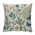 thumbnail image 1 of Awypu  Spring Pillow Covers,Blue Teal Wild Flower Plant Throw Pillows Case,Seasonal Floral Outdoor Decorative Square Farmhouse Decor Cushion Covers for Home Sofa Bed Couch, 1 of 5