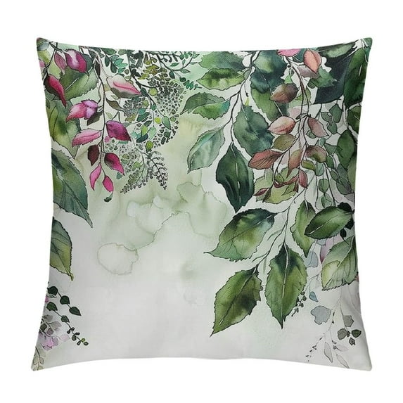 Nawypu Spring Sage Green Pillow Covers for Watercolor Eucalyptus Leaves Decor Throw Pillows Floral Plant Outdoor Decorative Cushion Cases with Zipper for Couch Bed Decorations