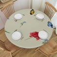 thumbnail image 1 of Nawypu Spring Summer Floral Tablecloth Round Colorful Wildflower Leaf Butterfly Polyester Circle Table Cloth Stain Resistant Washable Table Cover for Kitchen Dining Room Party Picnic, 1 of 7