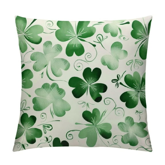 Nawypu Spring Summer Green Flower Clover Pillow Cases St Patricks Pillow Covers Lucky Charms Throw Pillow Covers St Patricks Home Decor for Couch Bed Sofa