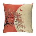 thumbnail image 1 of Nawypu  Spring Throw Pillow Cushion Cover, Cherry Blossom Sakura Tree Branches on Moon Japanese Style Illustration, Decorative Square Accent Pillow Case,Yellow Coral, 1 of 5