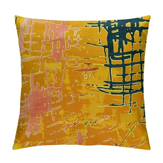 Nawypu Square Plaid Striped Cushion Case Luxury Modern Throw Pillow Cover Decorative Pillow for Couch Sofa Living Room Bedroom Car, Yellow