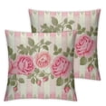 thumbnail image 1 of Nawypu  Square Throw Pillow Covers Pink Rose Blossom Floral Flowers with Polka Dots Pillow Cases Decorative for Home Bedroom Sofa Pillowcases Standard 2pcs, 1 of 6