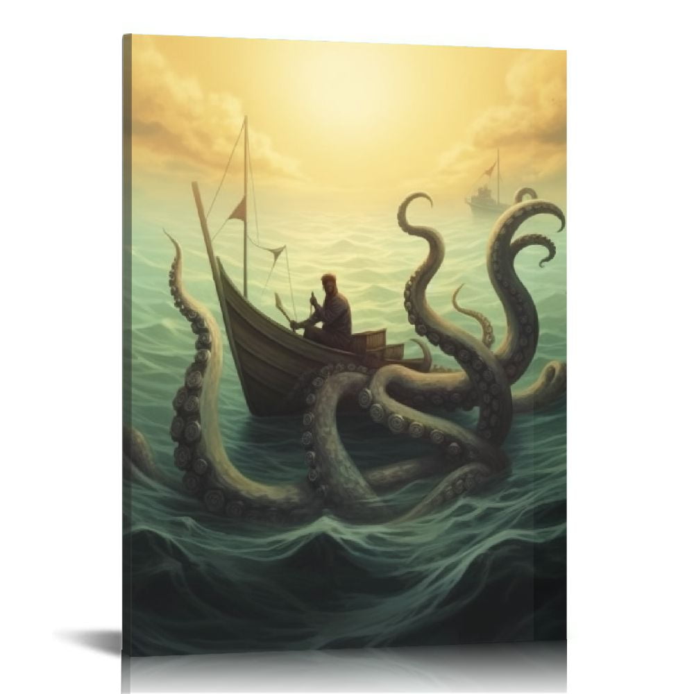 Nawypu Squid Fisher Cthulhu Poster Decorative Painting Canvas Wall ...