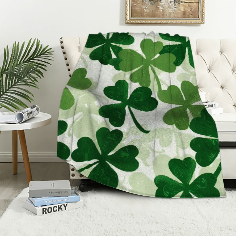 St. Pawtricks & Easter Throw Blanket With Sherpa Lining (Choose your pattern)
