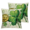 thumbnail image 1 of Nawypu St. Patrick's Day Lumbar Decorative Rectangle Pillow Cover  Shamrock Clover Gold Coins Porch Patio Outdoor Pillowcase, Polka Dots Irish Sofa Couch Cushion Case Home Decor 2pc, 1 of 6