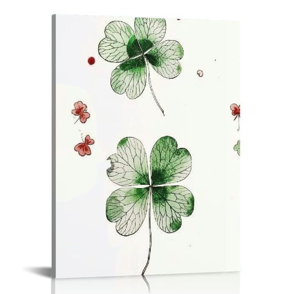Nawypu St. Patrick's Day Wall Art Watercolor Shamrock Print St. Patrick's Day Wall Art Clover Home Decor Wall Shamrock Tin Signs Vintage Home Wall Art Poster for Room Office